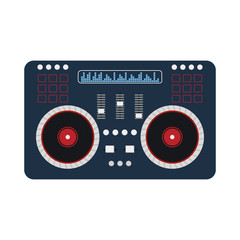 vinyl machine equalizer music sound dj melody icon. Isolated and flat illustration. Vector graphic