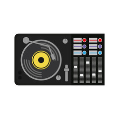 vinyl machine equalizer music sound dj melody icon. Isolated and flat illustration. Vector graphic