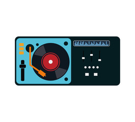 vinyl machine equalizer music sound dj melody icon. Isolated and flat illustration. Vector graphic