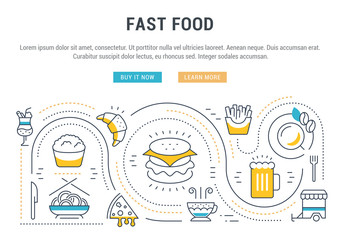 Website Banner and Landing Page Fast Food