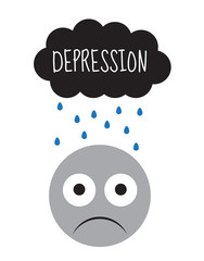 Smiley vector, depression, sadness, emotions. Vector illustration