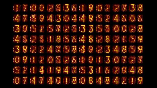 Bright numbers of old nixie tube clock