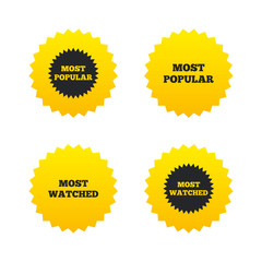 Most popular star icon. Most watched symbol.