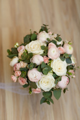 Wedding flower bouquet roses peony