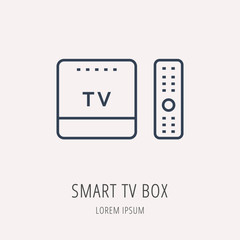 Vector Simple Logo Template Smart TV Box