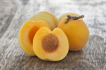 apricots on a wooden table