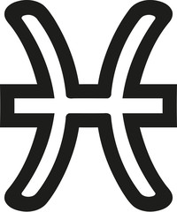 Pisces zodiac sign outline