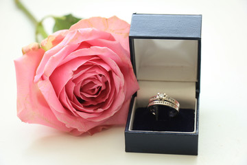 Engagement rings in box