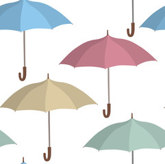 Obraz premium Umbrella seamless pattern. Accessories season background