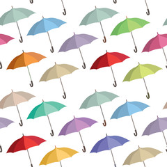 Fototapeta na wymiar Umbrella seamless pattern. Autumn rain background concept
