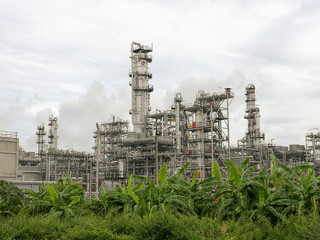 Oil refinery industry in the country. Plant on the refinery
