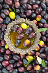 Fresh olives background.