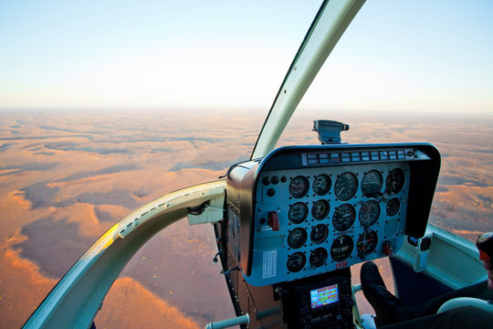 Helicopter Flying Outback Australia