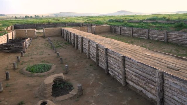 Archeology. Excavation of the Ancient City of Arkaim. Conducts a Tour Guide.