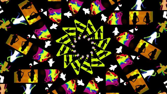 abstract kaleidoscope of shadow dancers