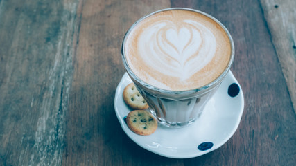 hot mocha on the table - Vintage effect style pictures