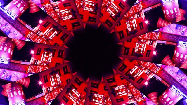 Architecture kaleidoscope from the moulin rouge