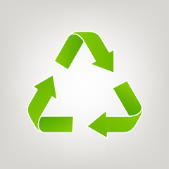 Green recycle symbol, vector illustration