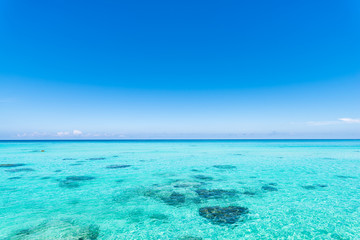 Sea, sky, landscape. Okinawa, Japan, Asia.