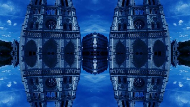 Architecture kaleidoscope from the notre dame