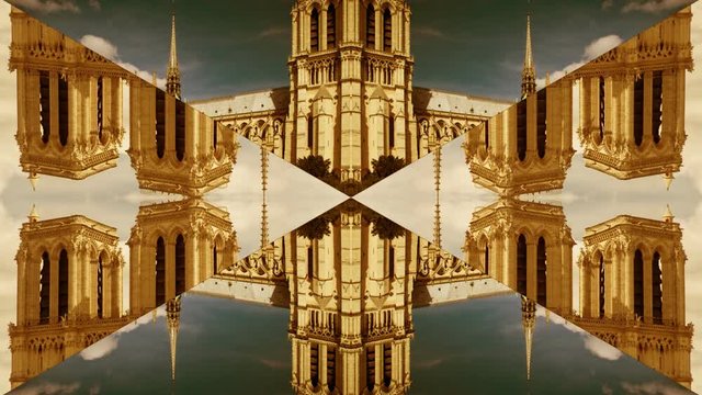 Architecture kaleidoscope from the notre dame