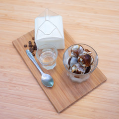 Iced coffee latte homemade making from ice cubes coffee frozen s