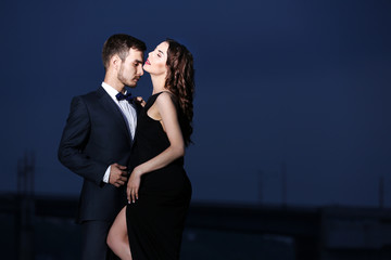Elegant couple, evening outdoor