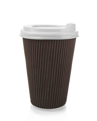 Coffee cardboard cup isolated on white