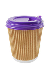 Coffee cardboard cup isolated on white