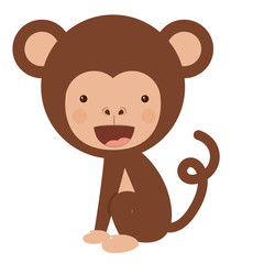 funny monkey character isolated icon design, vector illustration  graphic 