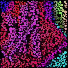 Pink red blue dot on black business background