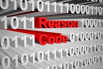 Reason code as a binary code 3D illustration