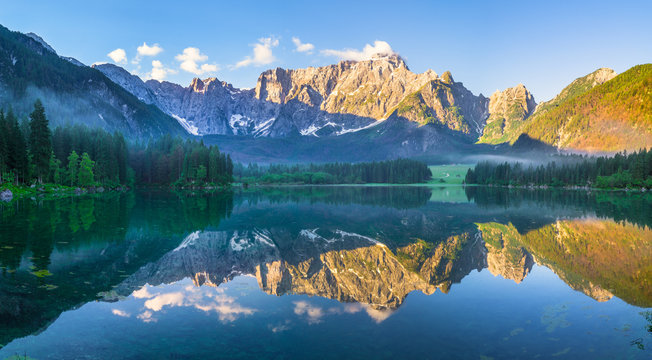 mountain lake in the Italian Alps,retro colors, vintage © Mike Mareen