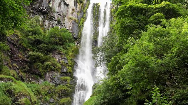 Pistyll Ryder waterfall - Oswestry, Wales, United Kingdom: August 2016