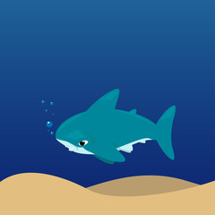 Vector cartoon - Hammerhead Shark  (Sphyrnidae)