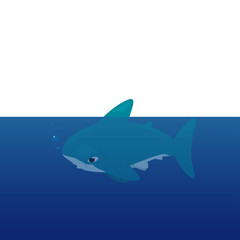 Vector cartoon - Hammerhead Shark  (Sphyrnidae)
