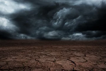 Muurstickers storm cloud with rain in the desert © releon8211