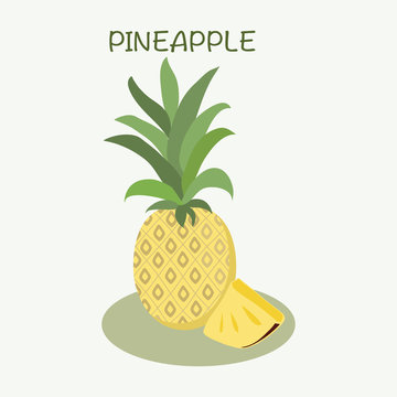 Pineapple icon in flat style Isolated