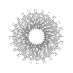 Obraz premium Linear drawing of rays of the sun