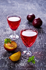 Transparent plum drink