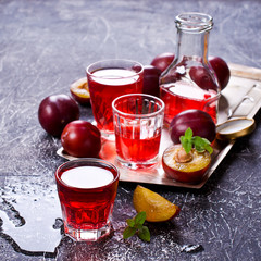 Transparent plum drink