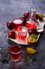 Transparent plum drink