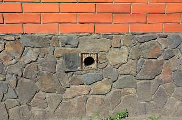 House foundation wall ventilation system exterior. Garage ventilation