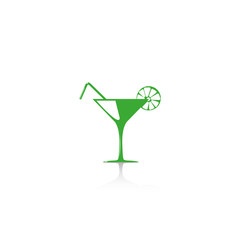 Cocktail glass with a cocktail. Vector icon.