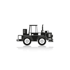 Construction machinery. Tractor. Vector icon.