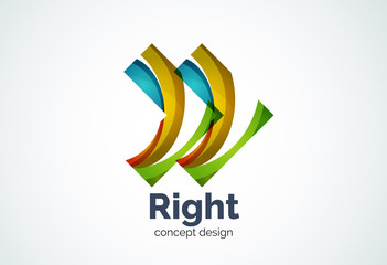 Abstract business company arrow logo template, direct concept