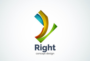 Abstract business company arrow logo template, direct concept