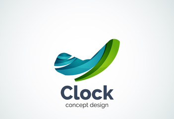 Clock logo template, time management business concept
