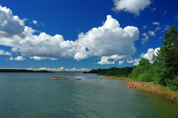 Fototapeta premium Sea landscape with Aland Islands, Finland