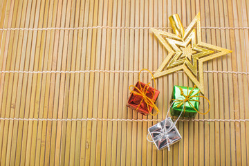 Set of holiday gift box.